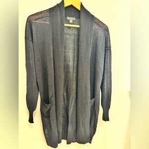 J. Crew Black Linen Cardigan